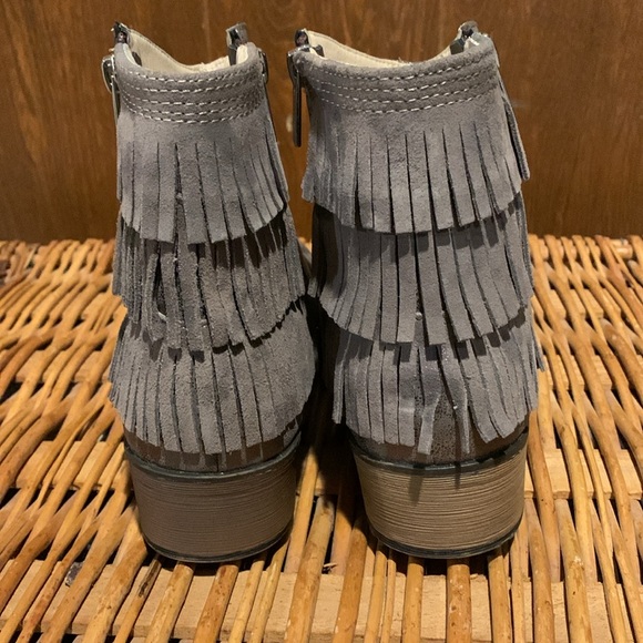 Bronze Kenneth Cole Fringe Boots Booties - Picture 3 of 5